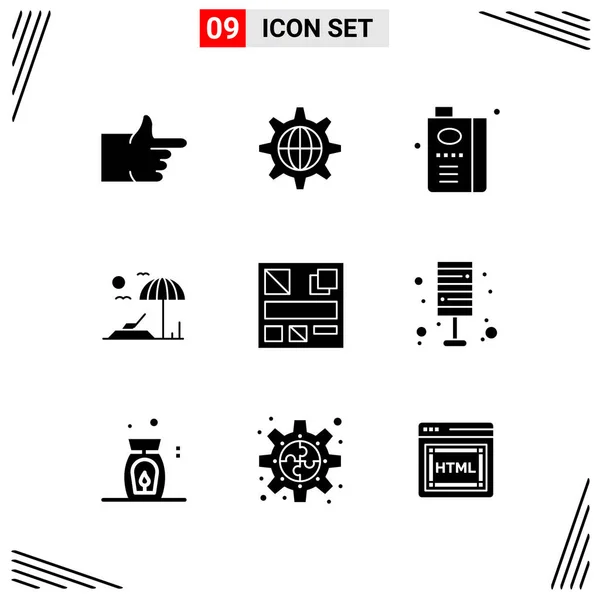 Conjunto Iconos Creativos Universales Simplemente Vector Ilustraciones Para Aplicaciones Web — Vector de stock