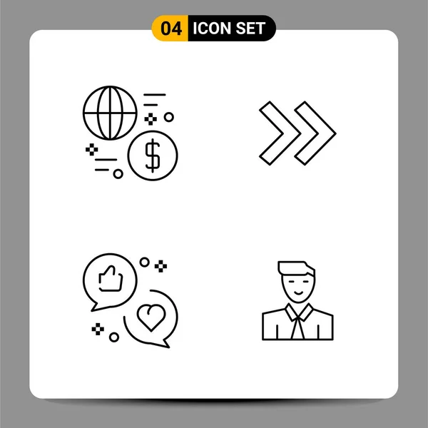 Conjunto Iconos Creativos Universales Simplemente Vector Ilustraciones Para Aplicaciones Web — Archivo Imágenes Vectoriales