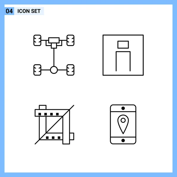 Set Universeller Kreativer Symbole Einfach Vektorillustrationen Für Web Und Mobile — Stockvektor