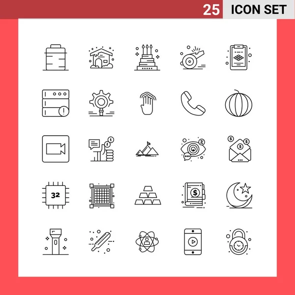 Conjunto Iconos Creativos Universales Simplemente Vector Ilustraciones Para Aplicaciones Web — Archivo Imágenes Vectoriales