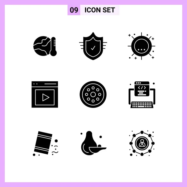 Conjunto Iconos Creativos Universales Simplemente Vector Ilustraciones Para Aplicaciones Web — Vector de stock