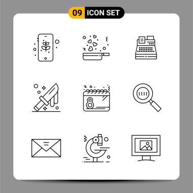 Evrensel yaratıcı simgeler kümesi, web ve mobil uygulamalar ve projeler için basit vektör illüstrasyonları  