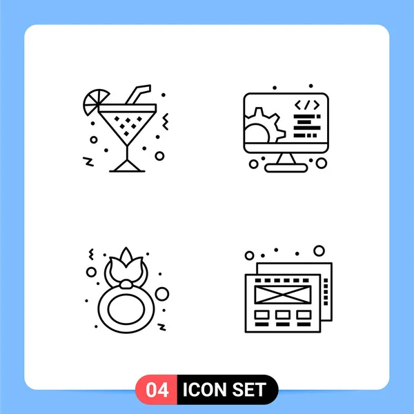 Conjunto Iconos Creativos Universales Simplemente Vector Ilustraciones Para Aplicaciones Web — Vector de stock