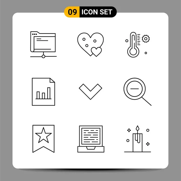 Conjunto Iconos Creativos Universales Ilustración Vectorial — Vector de stock