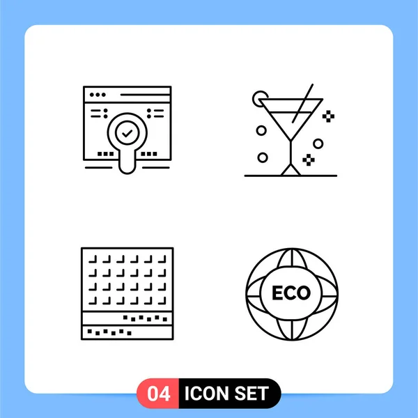 Conjunto Iconos Creativos Universales Simplemente Vector Ilustraciones Para Aplicaciones Web — Vector de stock