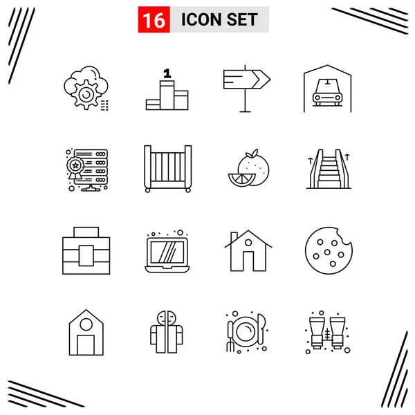 Conjunto Iconos Creativos Universales Simplemente Vector Ilustraciones Para Aplicaciones Web — Archivo Imágenes Vectoriales