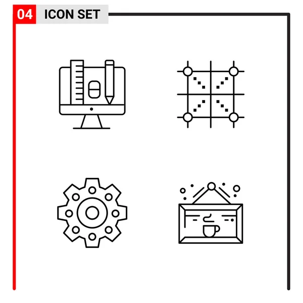 Set Universeller Kreativer Symbole Einfach Vektorillustrationen Für Web Und Mobile — Stockvektor