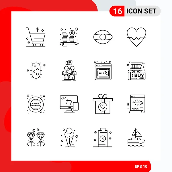 Conjunto Iconos Creativos Universales Simplemente Vector Ilustraciones Para Aplicaciones Web — Vector de stock