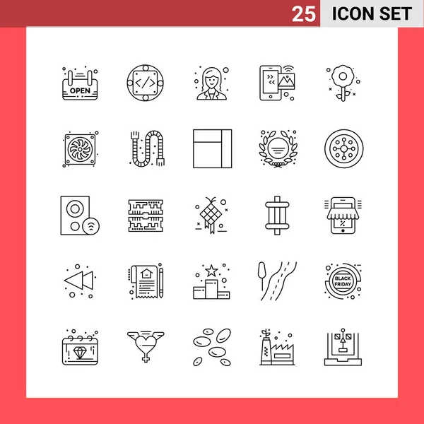 Conjunto Iconos Creativos Universales Simplemente Vector Ilustraciones Para Aplicaciones Web — Vector de stock