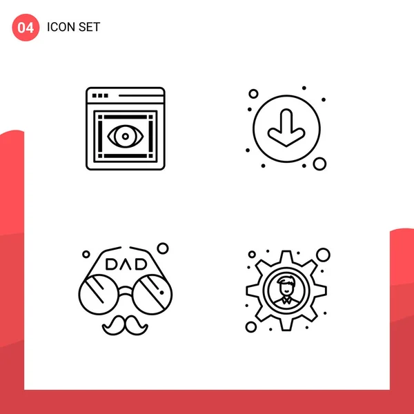 Conjunto Iconos Creativos Universales Simplemente Vector Ilustraciones Para Aplicaciones Web — Vector de stock