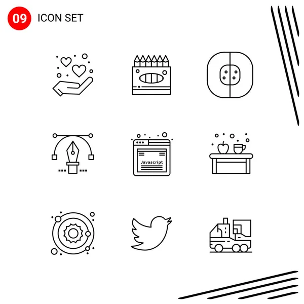 Set Universal Creative Icons Simply Vector Illustrations Web Mobile Apps — Stock Vector