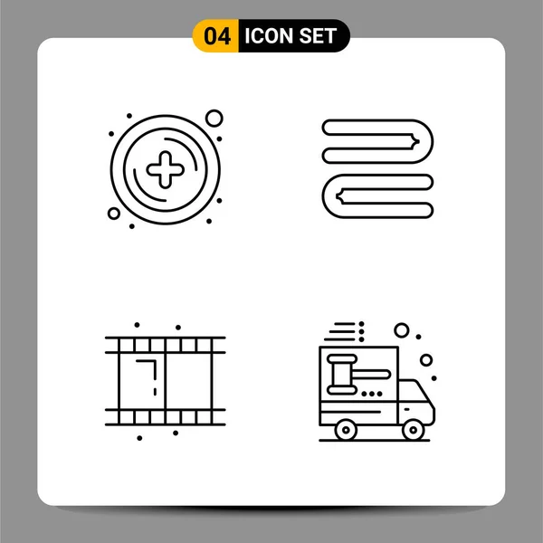 Set Universeller Kreativer Symbole Einfach Vektorillustrationen Für Web Und Mobile — Stockvektor