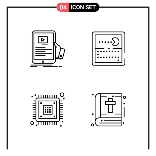 Set Universal Creative Icons Simply Vector Illustrations Web Mobile Apps — Stock Vector