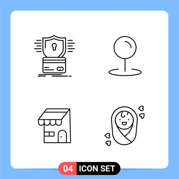 Conjunto Iconos Creativos Universales Simplemente Vector Ilustraciones Para Aplicaciones Web — Archivo Imágenes Vectoriales