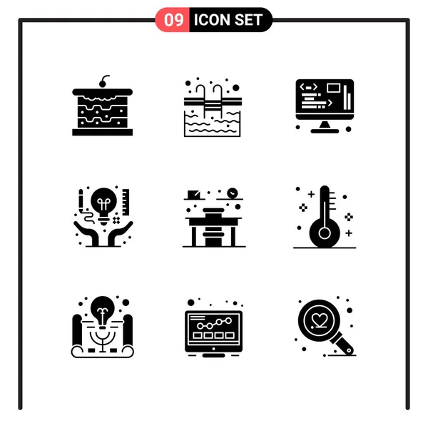 Conjunto Iconos Creativos Universales Ilustración Vectorial — Vector de stock