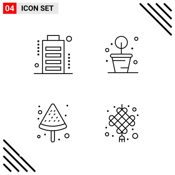 Conjunto Iconos Creativos Universales Simplemente Vector Ilustraciones Para Aplicaciones Web — Archivo Imágenes Vectoriales