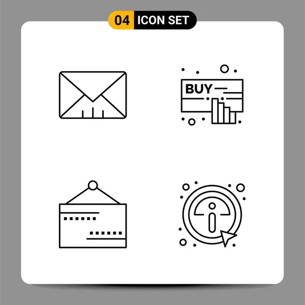 Conjunto Iconos Creativos Universales Simplemente Vector Ilustraciones Para Aplicaciones Web — Archivo Imágenes Vectoriales