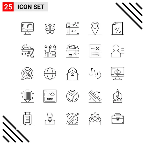 Set di 25 icone aziendali universali vettoriale — Vettoriale Stock