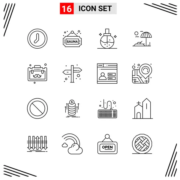 Set Universal Creative Icons Simply Vector Illustrations Web Mobile Apps — Stock Vector