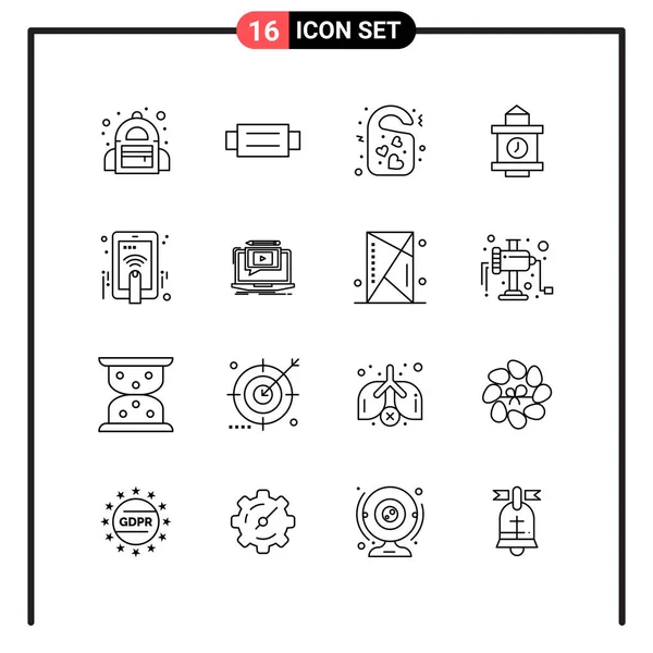 Conjunto Iconos Creativos Universales Simplemente Vector Ilustraciones Para Aplicaciones Web — Archivo Imágenes Vectoriales