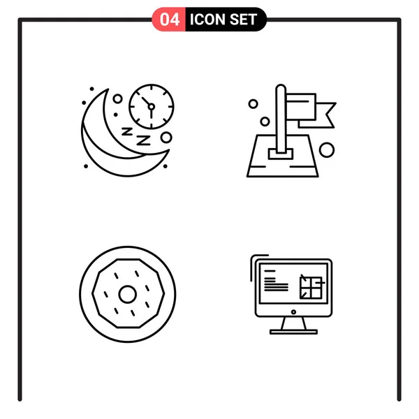 Conjunto Iconos Creativos Universales Simplemente Vector Ilustraciones Para Aplicaciones Web — Archivo Imágenes Vectoriales