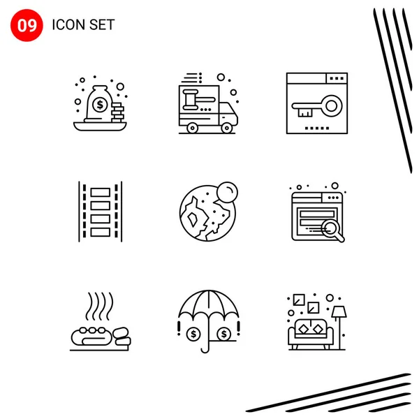 Conjunto Iconos Creativos Universales Simplemente Vector Ilustraciones Para Aplicaciones Web — Vector de stock