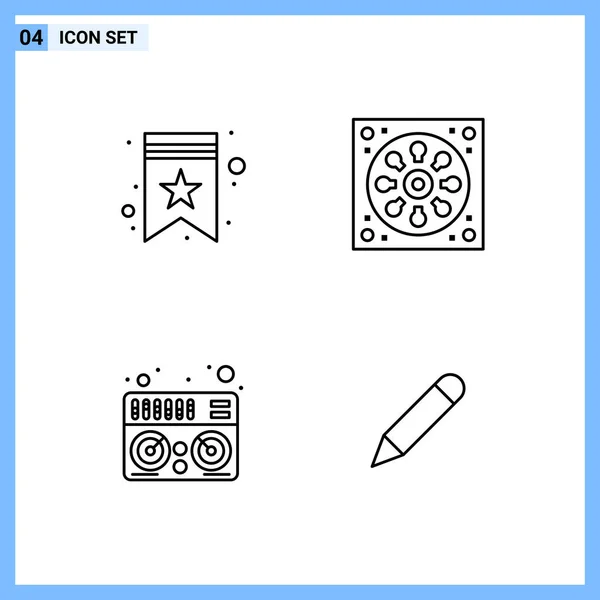 Set Universal Creative Icons Simply Vector Illustrations Web Mobile Apps — Stock Vector