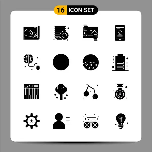 Set of 16 Universal Icons Business Vector — Stock Vector