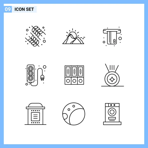 Set Universal Creative Icons Simply Vector Illustrations Web Mobile Apps — Stock Vector