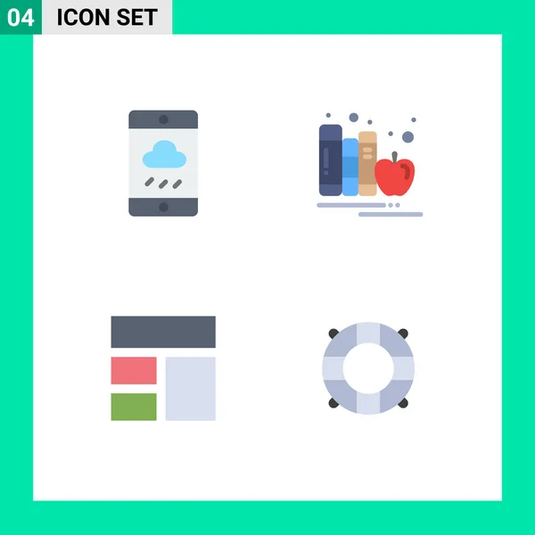 Stock Vector Icon Pack Líneas Signos Símbolos Para Smartphone Collage — Archivo Imágenes Vectoriales
