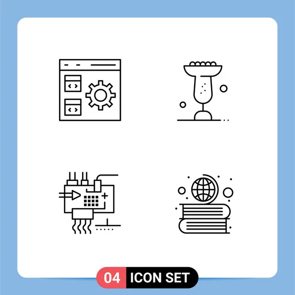 Symboles Icône Universelle Groupe Couleurs Plates Filledline Modernes Application Assembler — Image vectorielle
