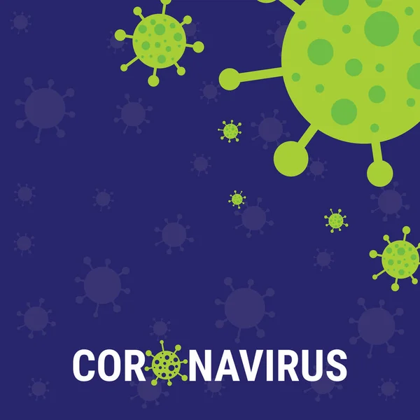 Beautiful Coronavirus Text Coronavirus Icons Background Vector Covid Awareness Poster — Stock Vector