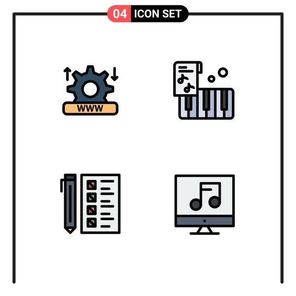 Universal Icon Symbols Group Modern Filledline Flat Színek Internet Fejlesztése — Stock Vector