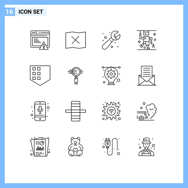 Conjunto Iconos Interfaz Usuario Moderna Símbolos Signos Para Escudo Proteger — Archivo Imágenes Vectoriales