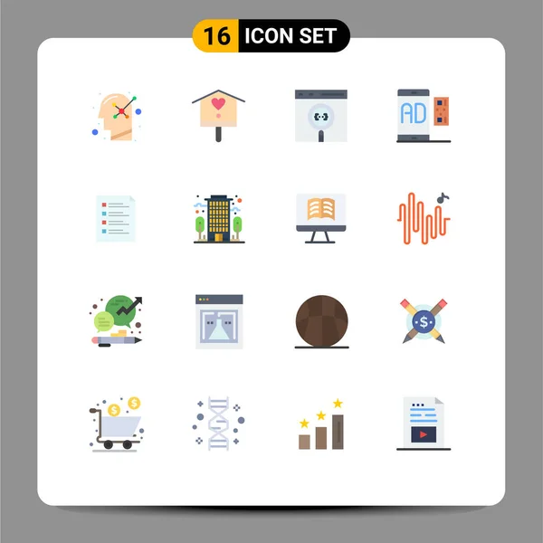 Conjunto Ícones Modernos Símbolos Sinais Para Dispositivos Móveis Marketing App — Vetor de Stock