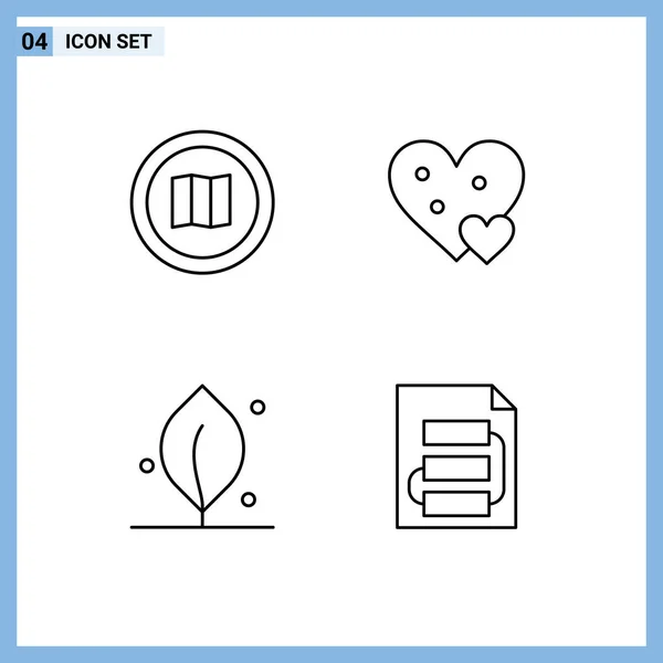 Pictogram Set Simple Filledline Flat Colors Find Small Mapquest Love — 스톡 벡터