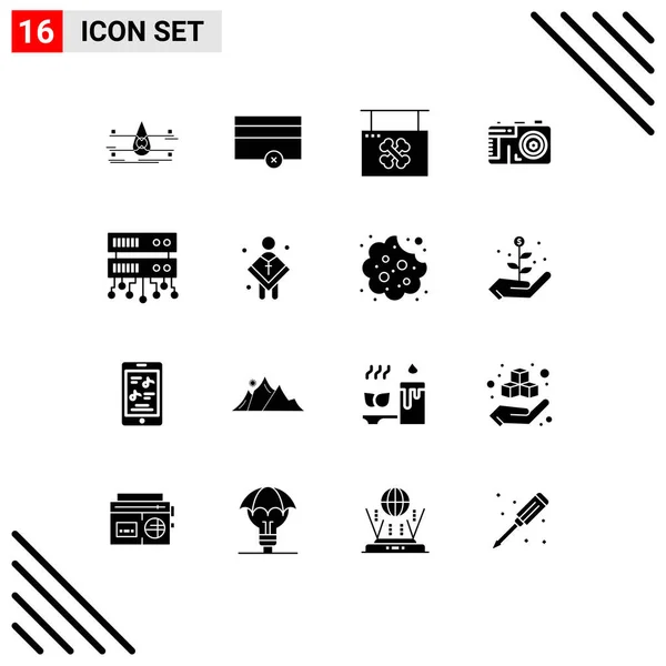 Universal Icon Symbole Grupa Nowoczesne Solid Glyphs Współdzielonego Serwera Zdjęcie — Wektor stockowy