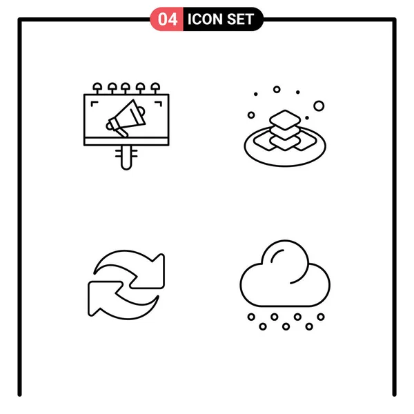 Stock Vector Icon Pack Sinais Linha Símbolos Para Anúncio Recarga — Vetor de Stock