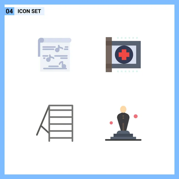 Mobile Interface Flat Icon Set Mit Piktogrammen Aus Album Krankenhaus — Stockvektor