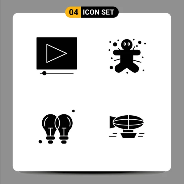Universal Icon Symbols Group Modern Solid Glyphs Video Light Cookie — Διανυσματικό Αρχείο