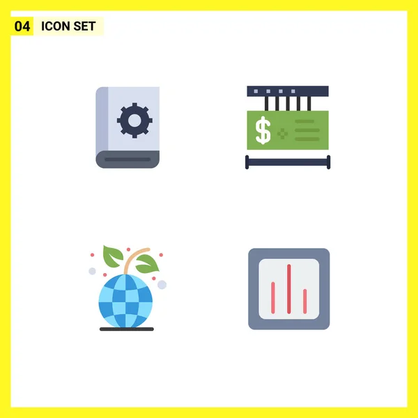 Thematic Vector Flat Icons Editable Symbols Assistant Earth Day Instruction — Stock Vector