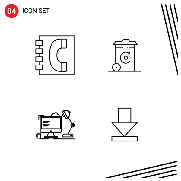 Conjunto Iconos Interfaz Usuario Moderna Símbolos Signos Para Libro Lugar — Vector de stock