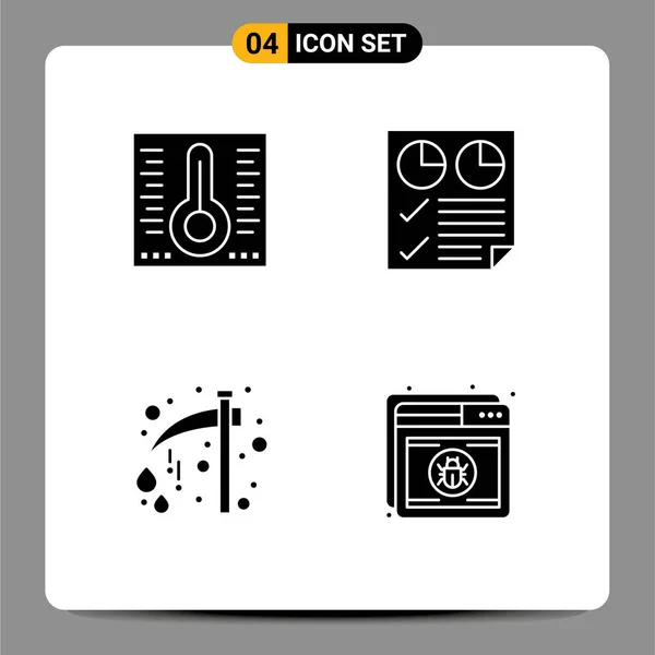 Vector Icon Pack Line Signs Symbols Mercury Celebration Data Report — 스톡 벡터