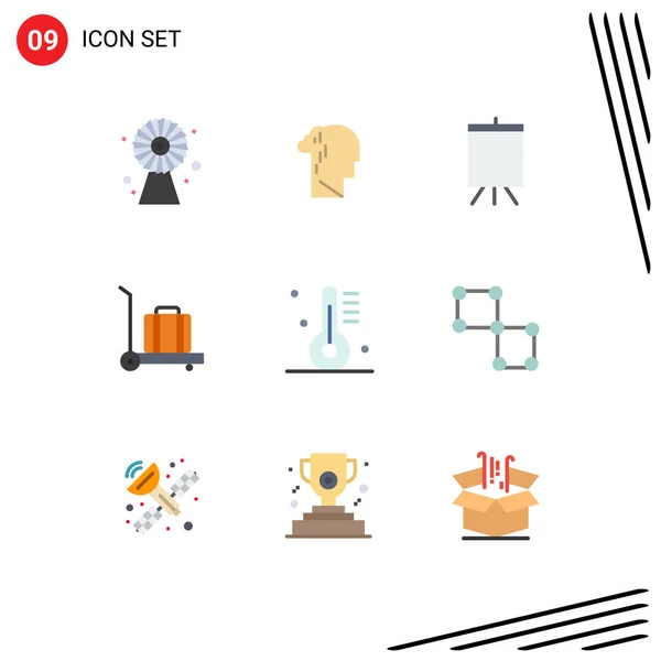 Set Modern Icons Symbols Signs Food Cooking Sad Appliance Baggage — Stock Vector