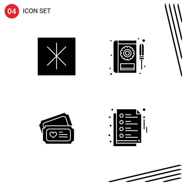 Пакет Креативных Символов Холодильника Любви Книги Ремонта Свадебного Стола — стоковый вектор