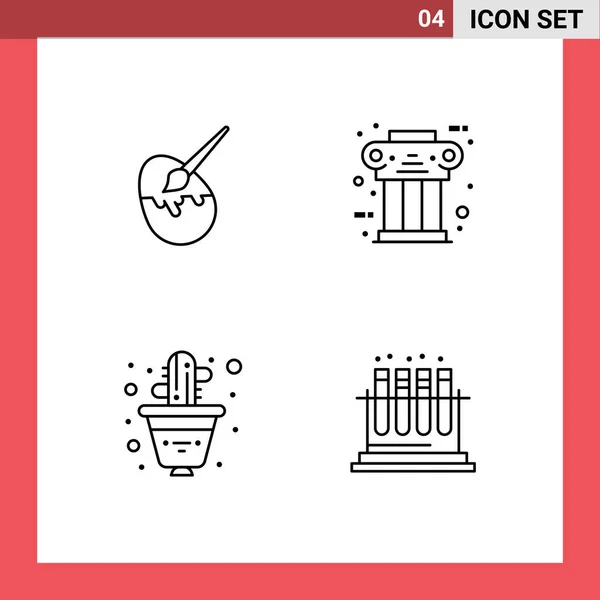 창조적 색상의 선인장 인테리어 Editable Vector Design Elements — 스톡 벡터