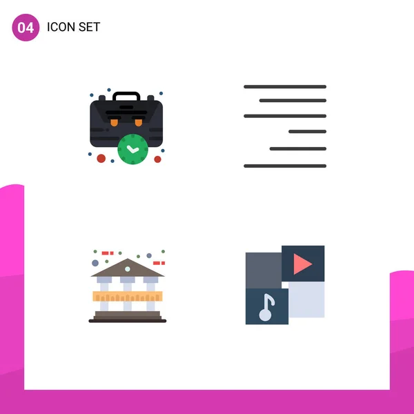 Mobile Interface Flat Icon Set Mit Piktogrammen Aus Tasche Bank — Stockvektor