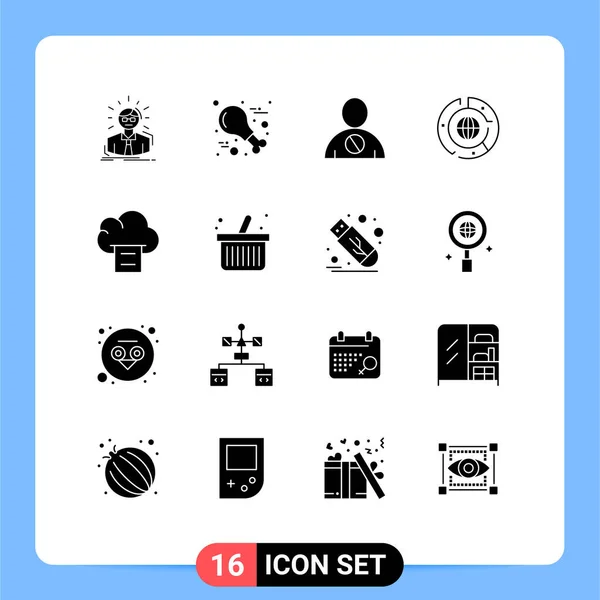 Mobile Interface Solid Glyph Set Pictograms Data Business Turkey Big — Stock Vector