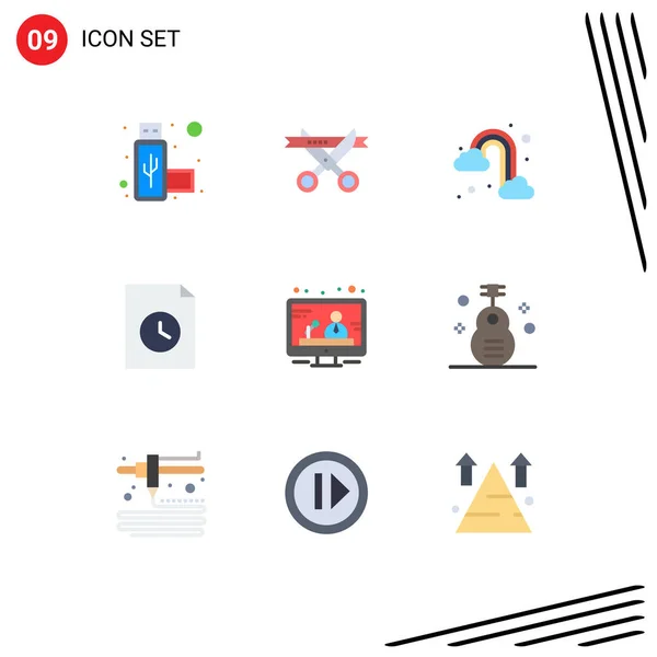 Stock Vector Icon Pack Mit Zeilenzeichen Und Symbolen Für Klassik — Stockvektor