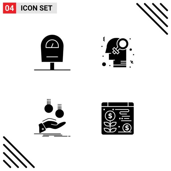 Universal Icon Symbols Group Modern Solid Glyphs Machine Currency Feminismo —  Vetores de Stock